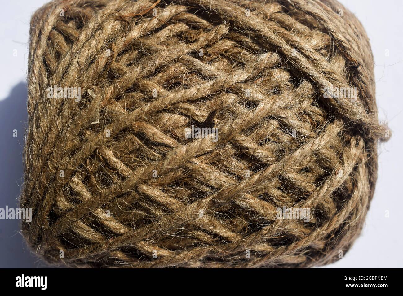Jute rope twine bundle roll background. thread jutes pattern wrapped in
