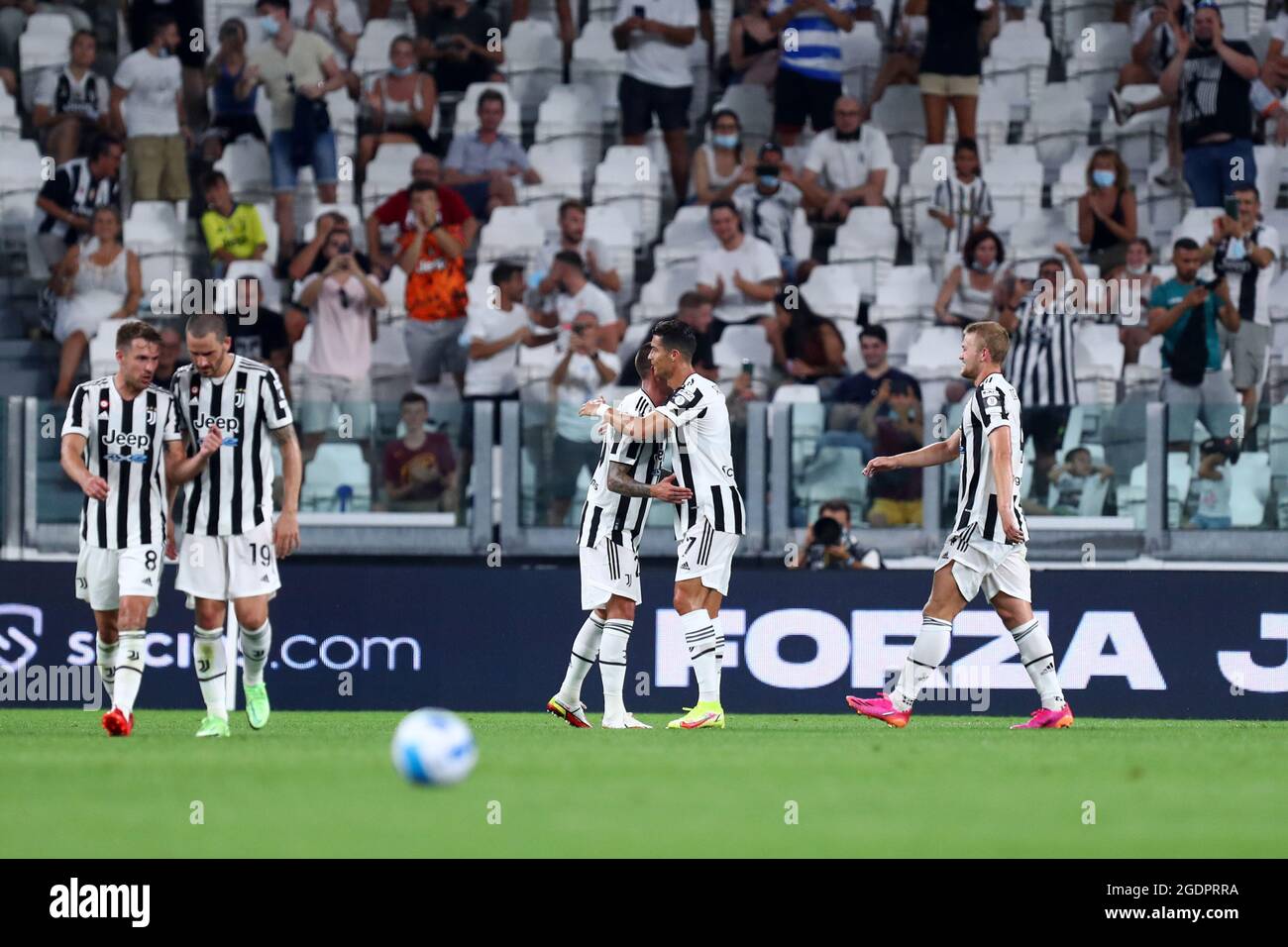 Torino Italy 14th Aug 2021 Federico Bernardeschi Of Juventus Fc Celebrates After Scoring His Team S Second Goal During The Pre Season Friendly Match Between Juventus Fc And Atalanta Bc At Allianz Stadium On