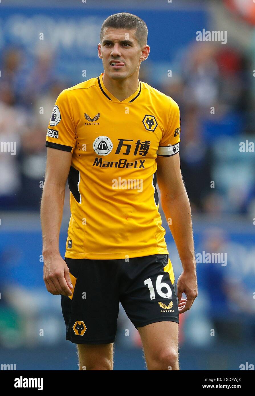 Leicester England 14th August 21 Conor Coady Of Wolverhampton Wanderers During The Premier League Match At The King Power Stadium Leicester Picture Credit Should Read Darren Staples Sportimage Stock Photo Alamy