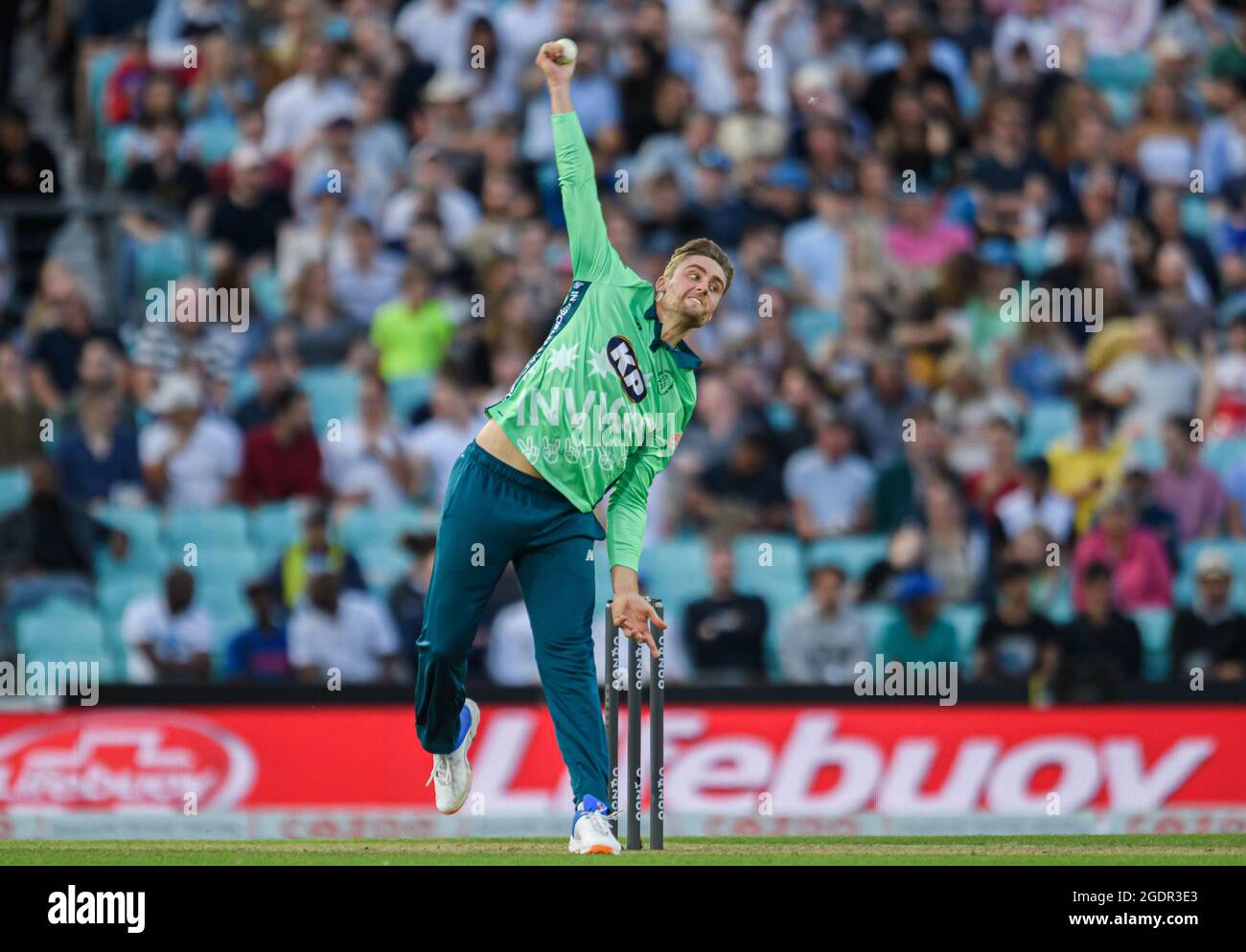 LONDON, UNITED KINGDOM. 14th Aug, 2021. Will Jacks of Oval Invincibles during The Hundred between Oval Invincibles vs London Spirit at The Oval Cricket Ground on Saturday, August 14, 2021 in LONDON ENGLAND.  Credit: Taka G Wu/Alamy Live News Stock Photo