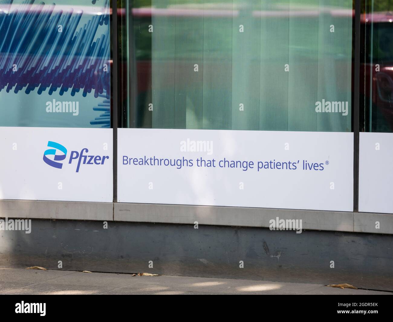 Advertisement of Pfizer At The German Headquarters In Berlin Stock Photo