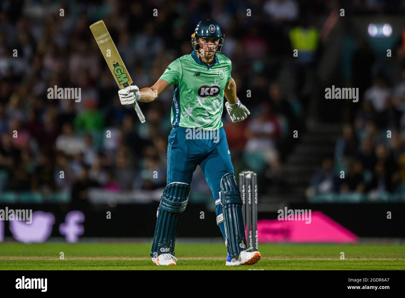LONDON, UNITED KINGDOM. 14th Aug, 2021. Will Jacks of Oval Invincibles during The Hundred between Oval Invincibles vs London Spirit at The Oval Cricket Ground on Saturday, August 14, 2021 in LONDON ENGLAND.  Credit: Taka G Wu/Alamy Live News Stock Photo