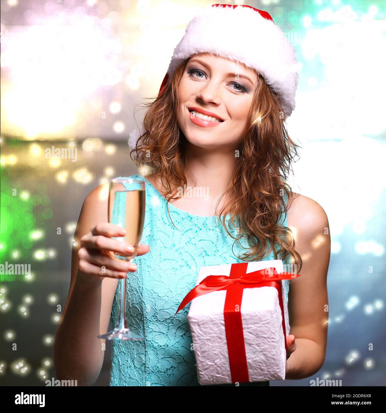 Portrait of beautiful young woman on bright background Stock Photo - Alamy