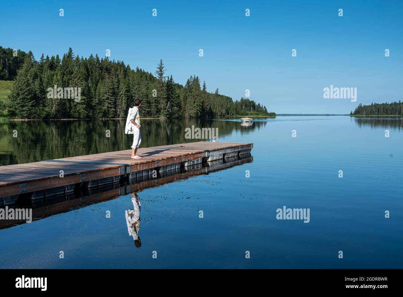 A boat dock on Clear Lake, Riding Mountain National Park, Manitoba