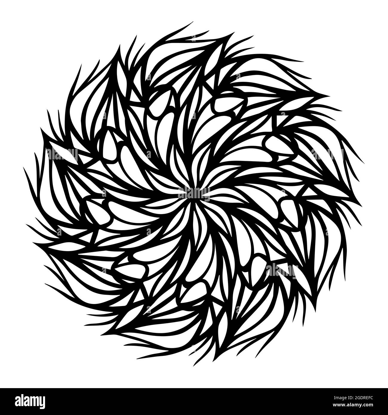 Vector abstract black and white mandala pattern. Vector mandala. Hand ...