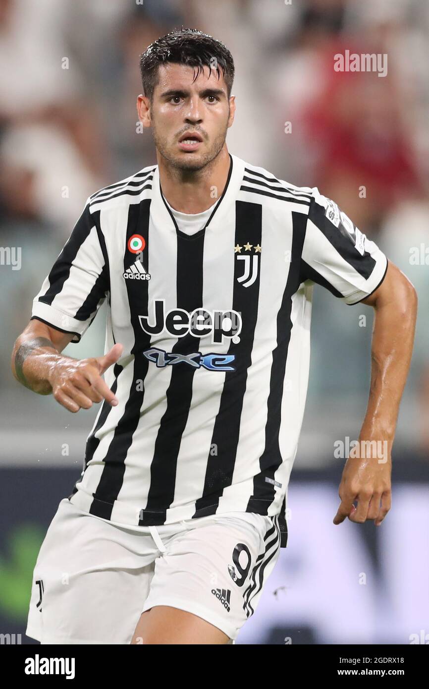 Turin, Italy, 14th August 2021. Alvaro Morata of Juventus during the Pre Season Friendly match at Allianz Stadium, Turin. Picture credit should read: Jonathan Moscrop / Sportimage Stock Photo