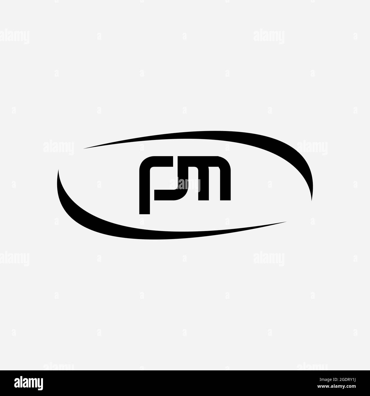 Initial PM Letter Logo with Creative Modern Business Typography
