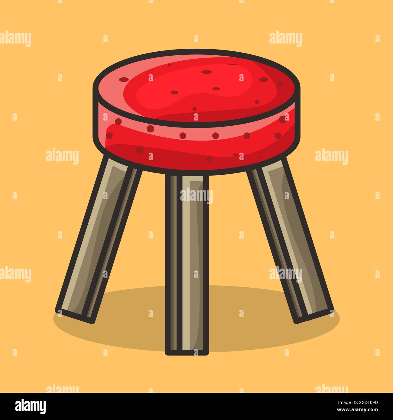 stool chair isolated cartoon vector illustration in flat style Stock