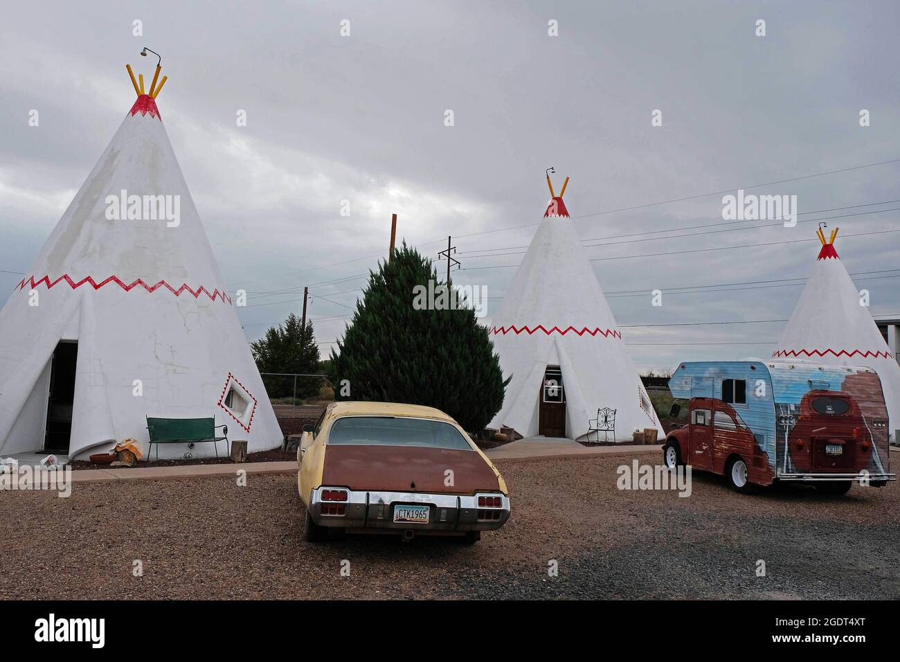Holbrook, Arizona, USA. 12th Aug, 2021. Wigwam Motel in Holbrook
