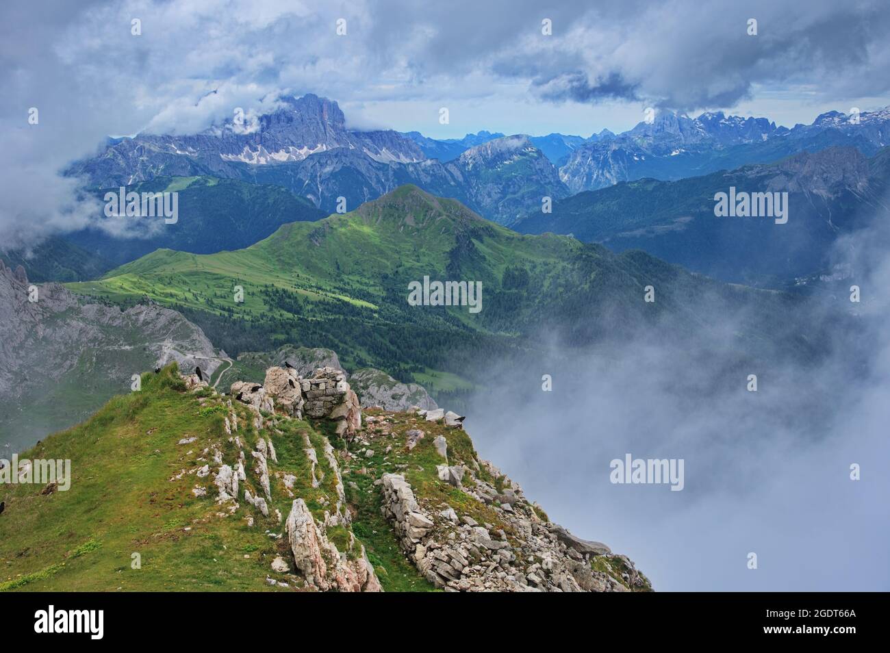 Amazing rocks of Dolomite mountains in Italy Stock Photo - Alamy