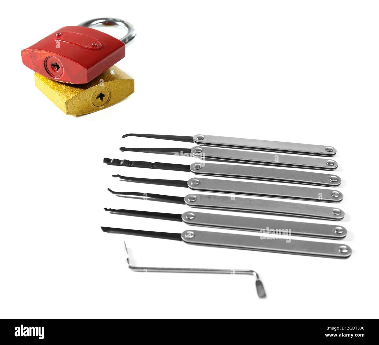 Lock picks isolated on white Stock Photo Alamy