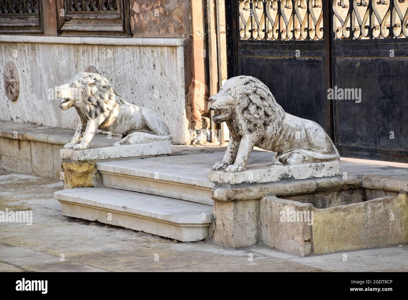 Lion sculptures in Cairo, Egypt Stock Photo Alamy