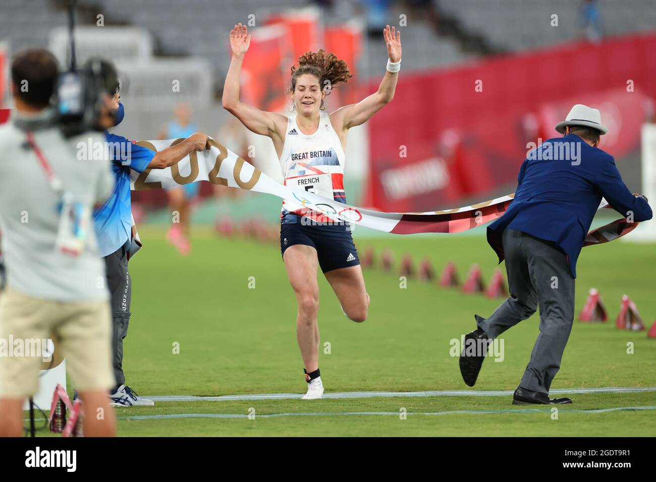 Tokyo, Japan. 5th Aug, 2021. Kate French (GBR) Modern Pentathlon : Women's Laser Run during the Tokyo 2020 Olympic Games at the Musashino Forest Sport Plaza in Tokyo, Japan . Credit: Yohei Osada/AFLO SPORT/Alamy Live News Stock Photo