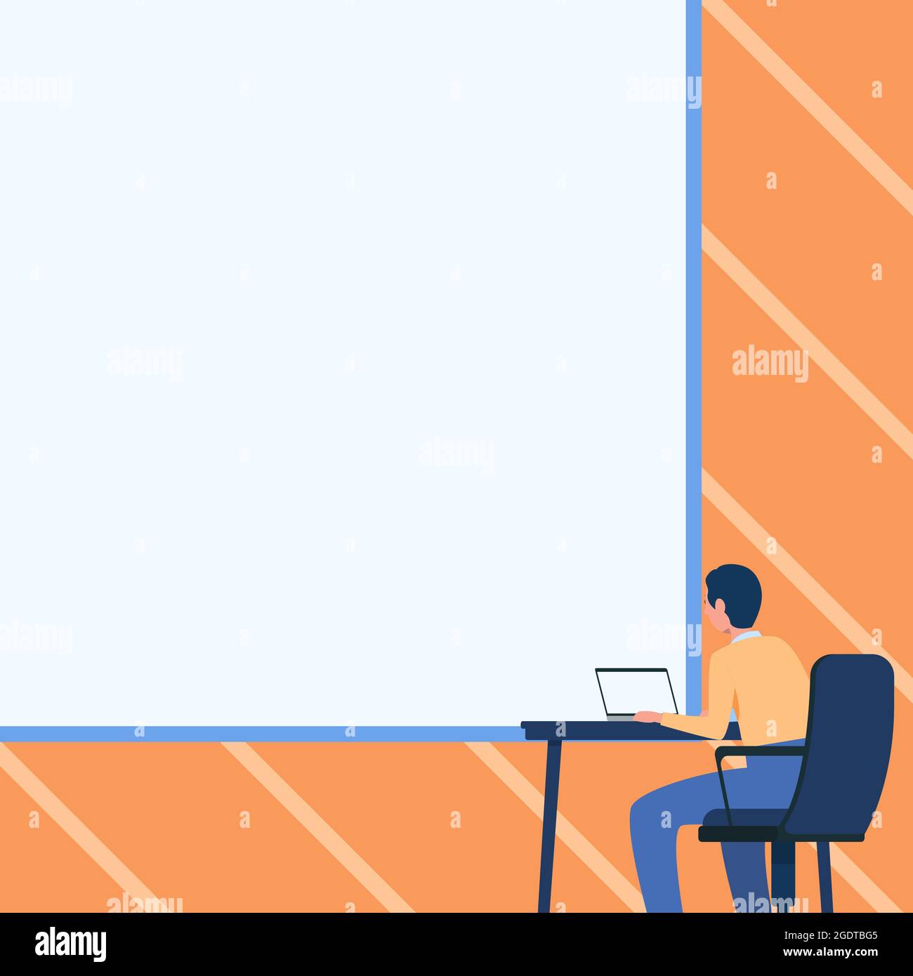 Man facing computer silhouette hi-res stock photography and images - Alamy