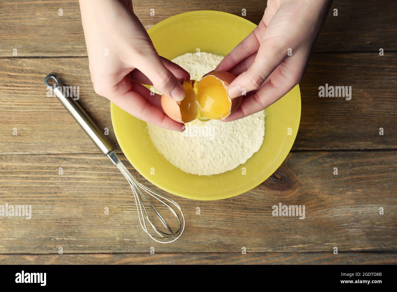 Preparing dough, mixing ingredients Stock Photo Alamy