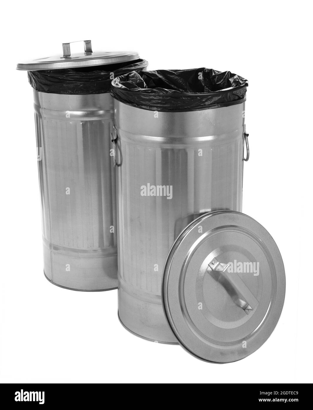 Recycling bins isolated on white Stock Photo Alamy