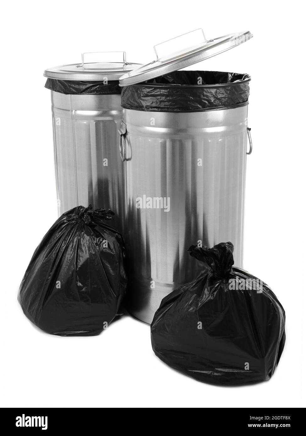 Recycling bins isolated on white Stock Photo Alamy