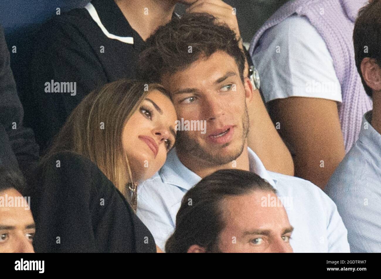 French F1 driver Pierre Gasly and his girlfriend attend the French