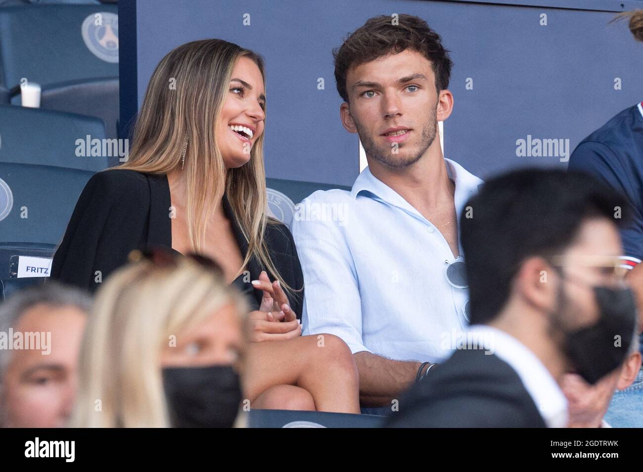 French F1 driver Pierre Gasly and his girlfriend attend the French