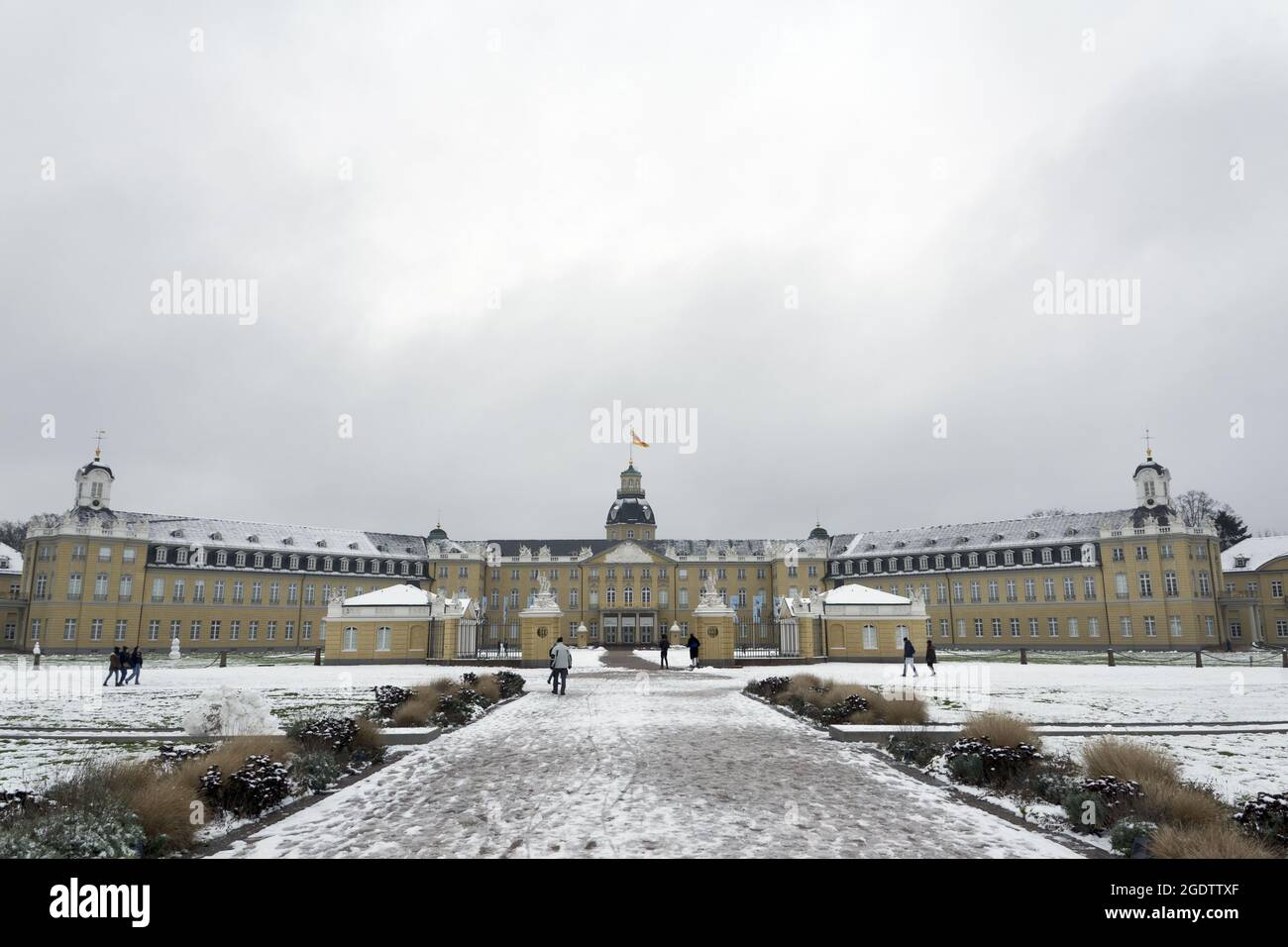 Germany, Karlsruhe: Castle in winter Stock Photo