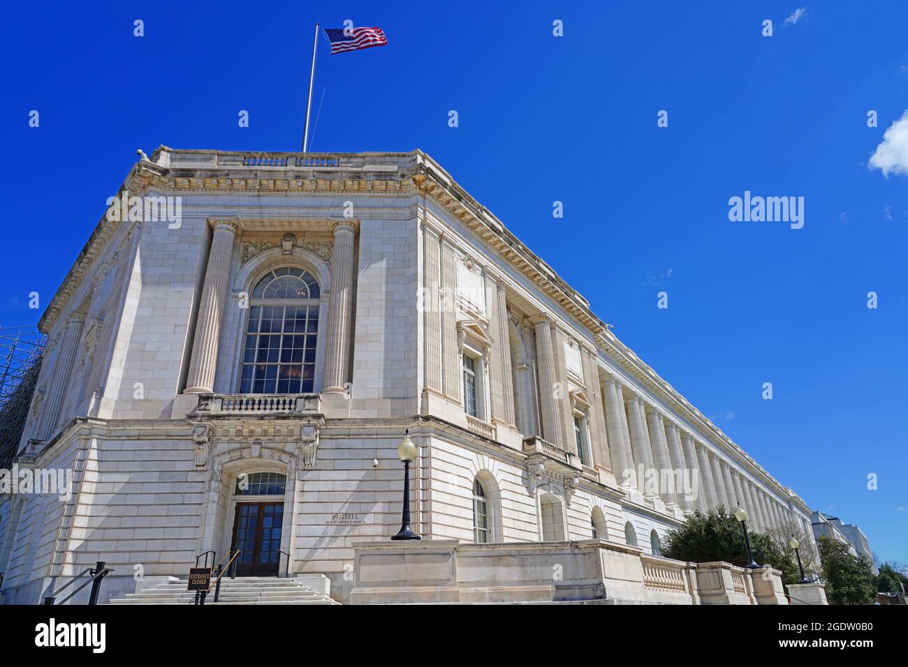 WASHINGTON, DC -2 APR 2021- View of the Russell Senate Office Building at the United States Congress, seat of the legislative branch of the U.S. feder Stock Photo