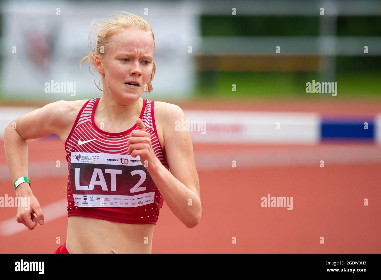 2021-08-14. Valmiera, Latvija. The Latvian runner Agate Caune. Stock Photo