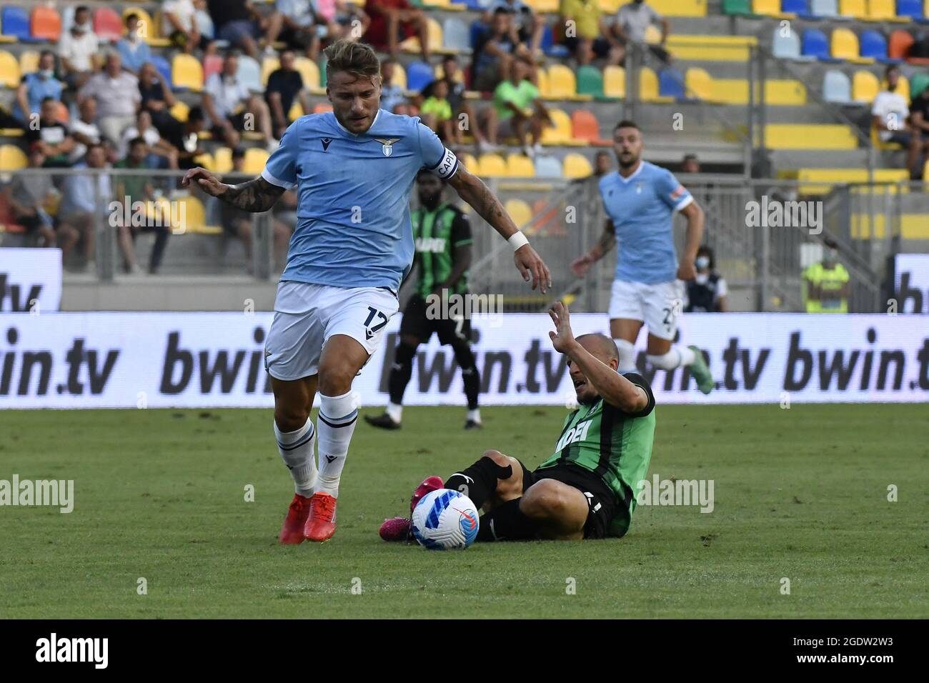 Ciro Immobile and Chiriches during the friendly match SS Lazio vs US Sassuolo on August 14, 2021 at Stadi / LM Stock Photo
