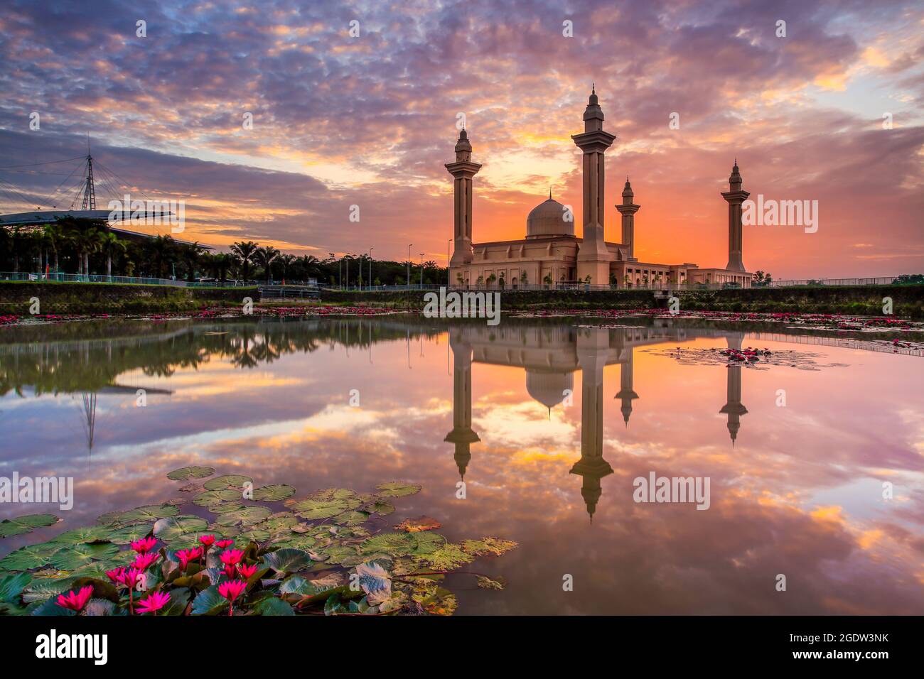 The Tengku Ampuan Jemaah Mosque in Shah Alam, Malaysia. Stock Photo