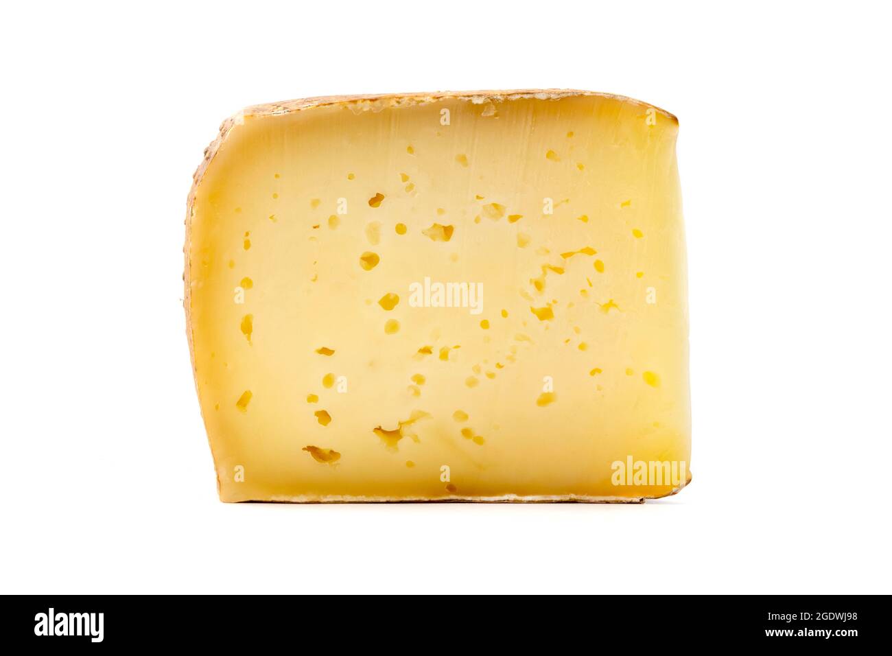 Bastardo del Grappa cheese on a white background Stock Photo
