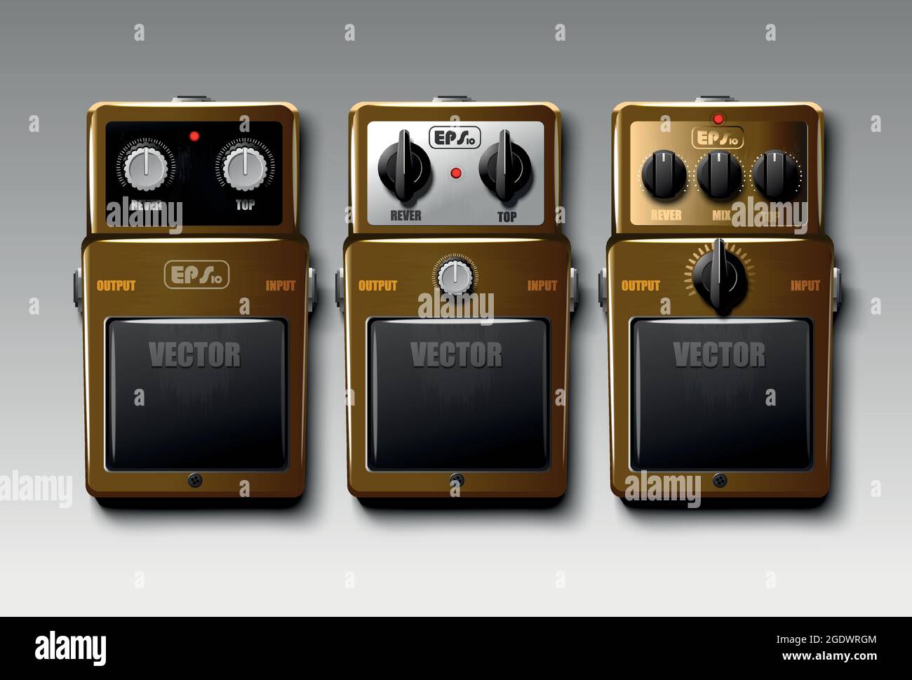 Guitar effects pedals Stock Vector Images Alamy