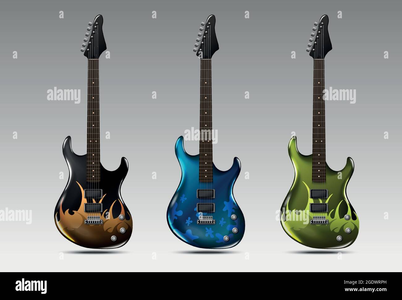 Set of realistic electric guitars. Vector Stock Vector Image & Art - Alamy