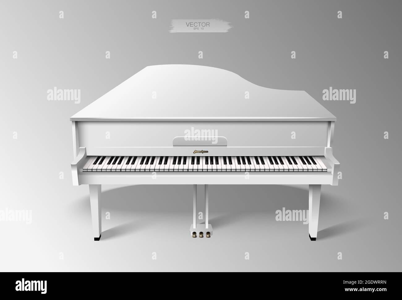 Realistic white grand piano. Vector Stock Vector Image & Art - Alamy