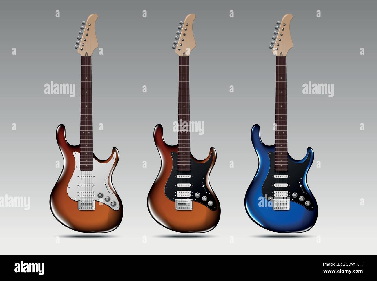 Set of realistic electric guitars. Vector Stock Vector Image & Art - Alamy