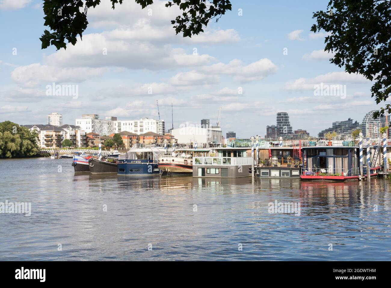 Houseboats on the River Thames at Prospect Quay, Riverside Quarter