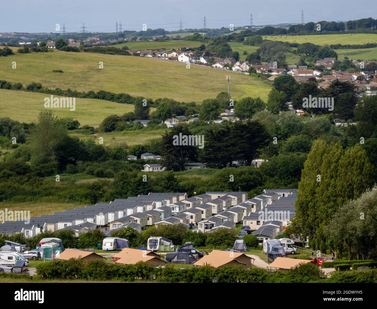 A view across Seaview Haven Holiday Park Weymouth Stock Photo Alamy