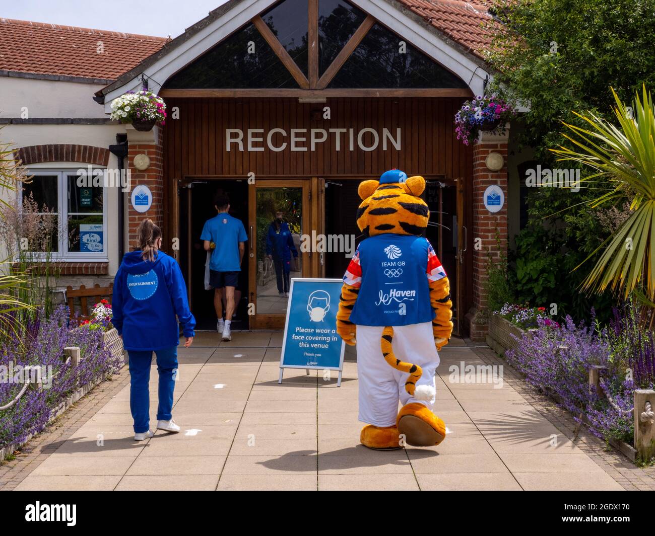 The reception at Haven Weymouth Bay Holiday Park Stock Photo Alamy