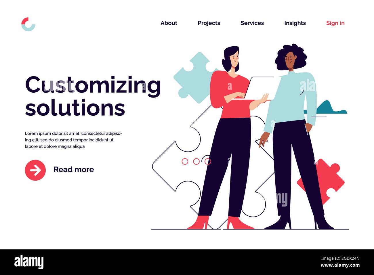 Business concept flat style outline vector illustration on the subject ...