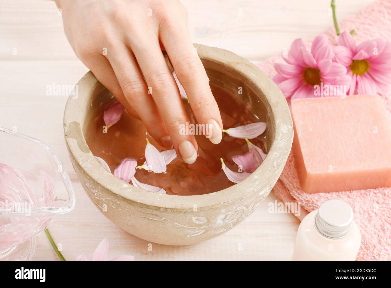 Home nail spa. Relax time Stock Photo Alamy