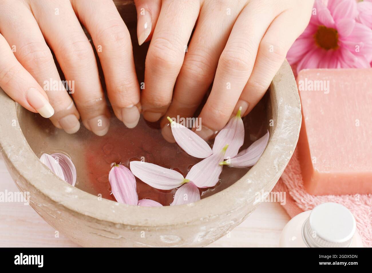 Home nail spa. Relax time Stock Photo Alamy