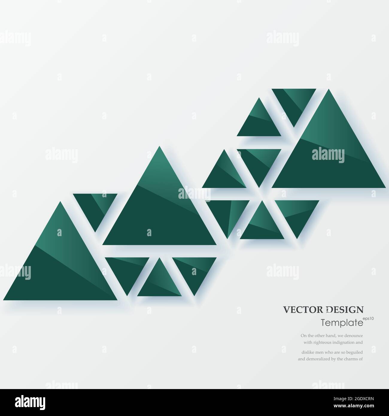 Abstract geometric background with green triangles. Vector illustration ...