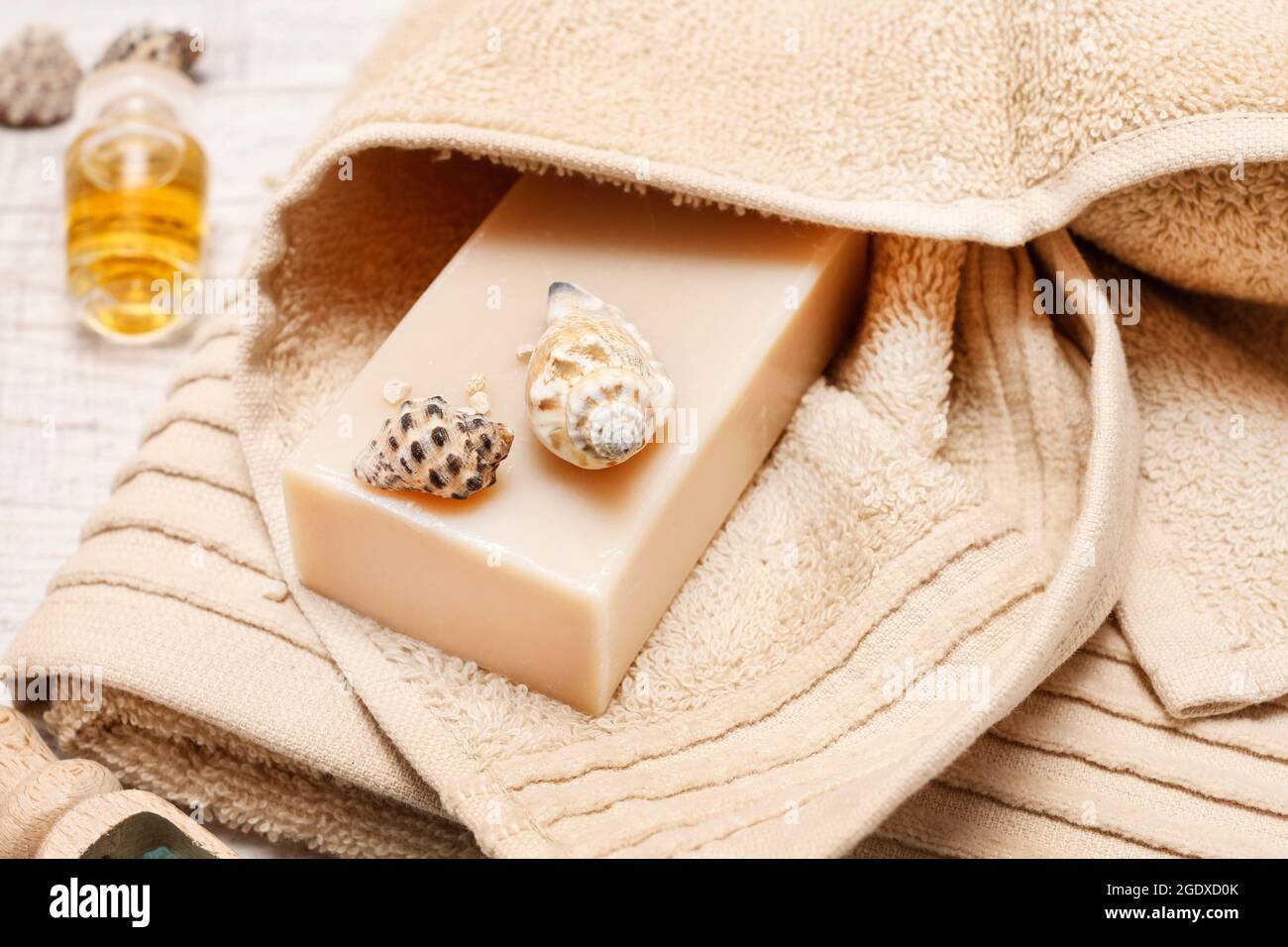 Soap natural beige cosmetics spa hi-res stock photography and images ...