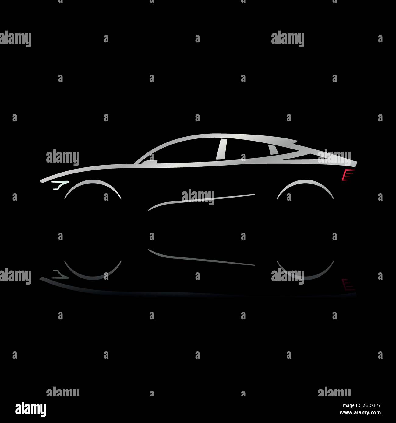 Design concept car. Outline Car. Vector illustration Stock Vector Image