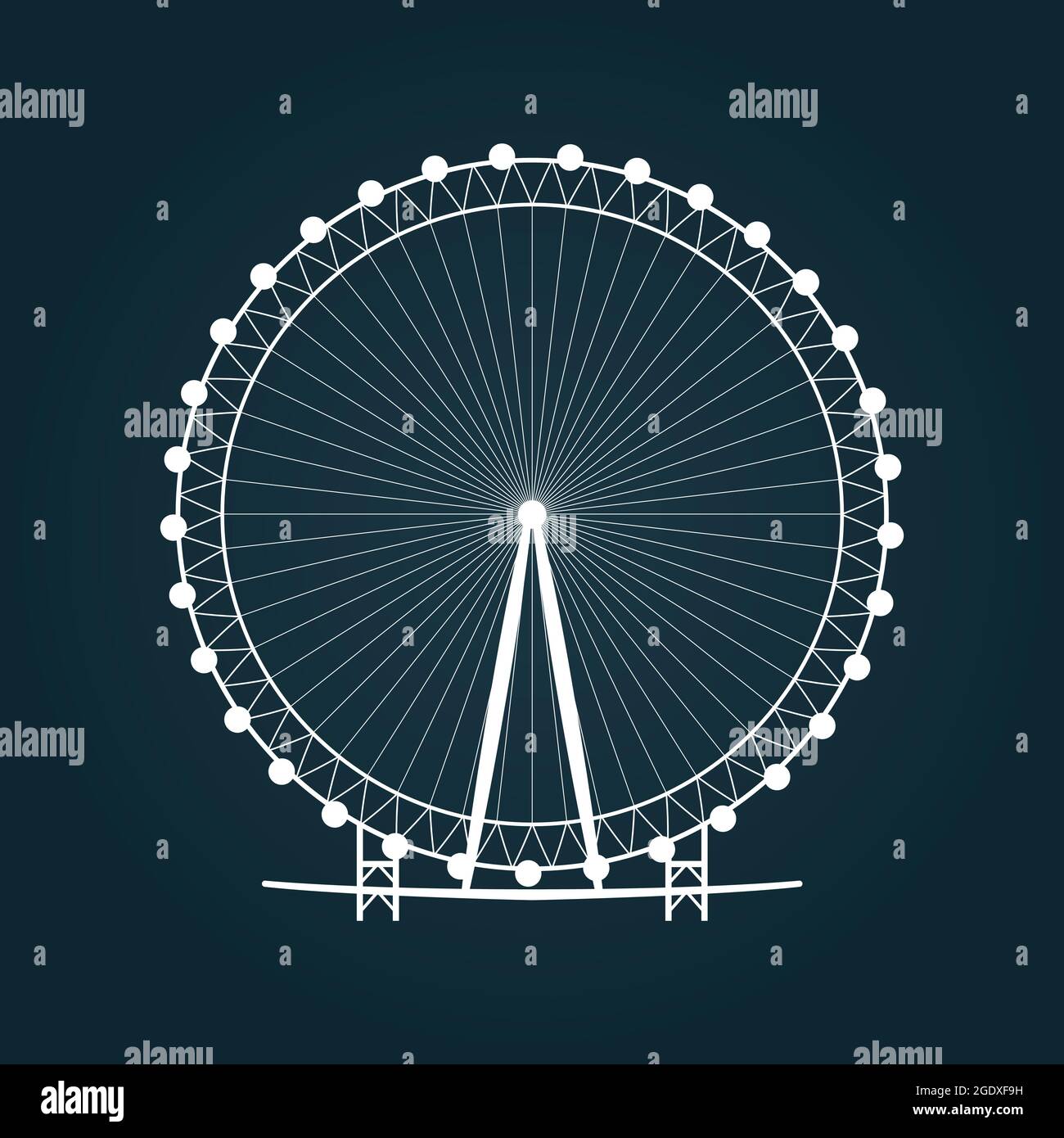Ferris Wheel Silhouette Carousel Icon Vector Illustration Stock