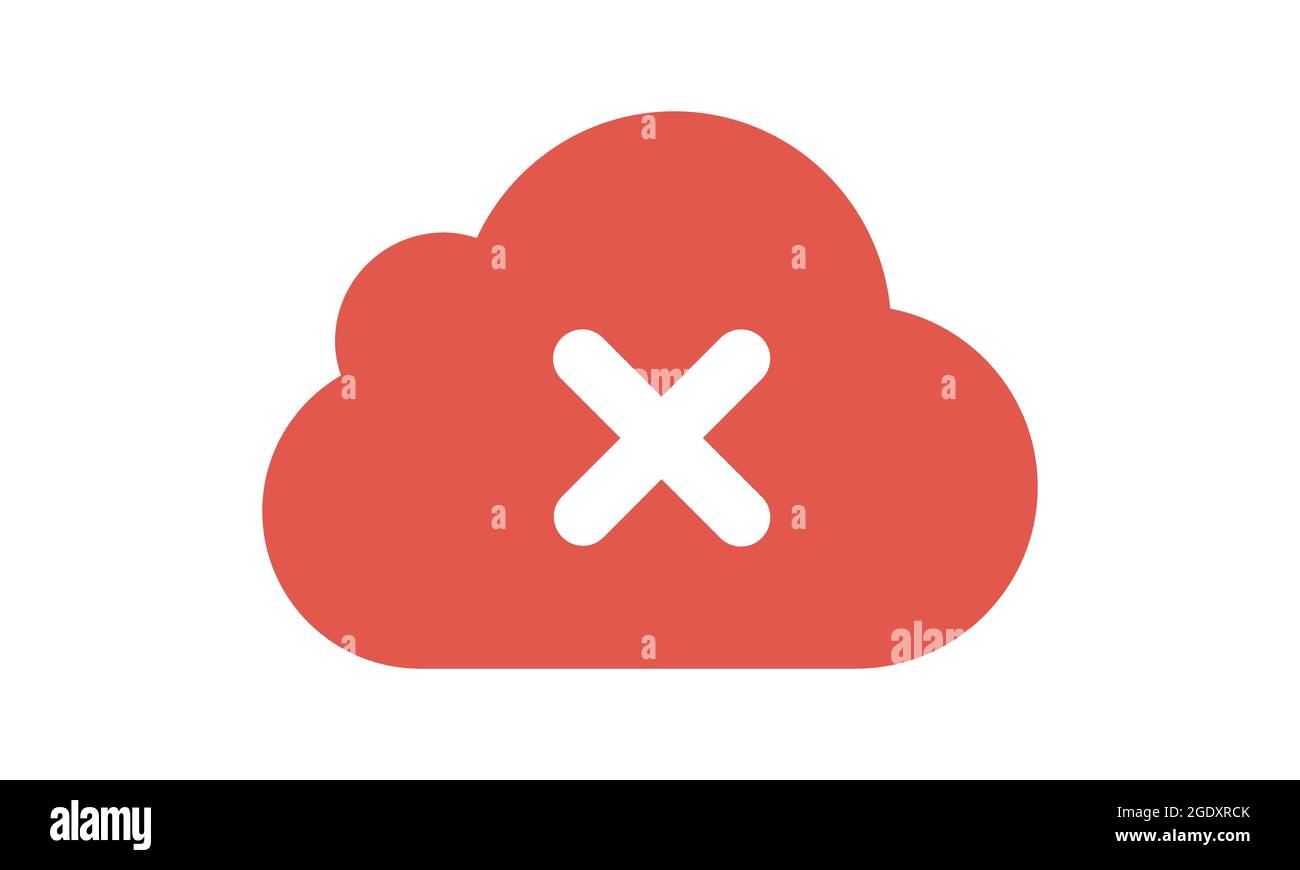 Cloud storage error glyph icon vector image Stock Vector