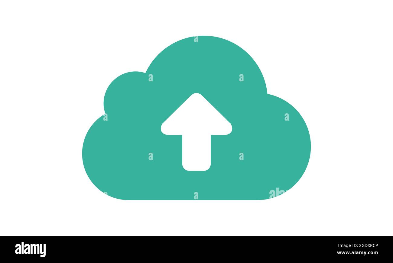 Pictogram of cloud with upload arrow. Vector illustration of upload symbol or icon. EPS file is available Stock Vector