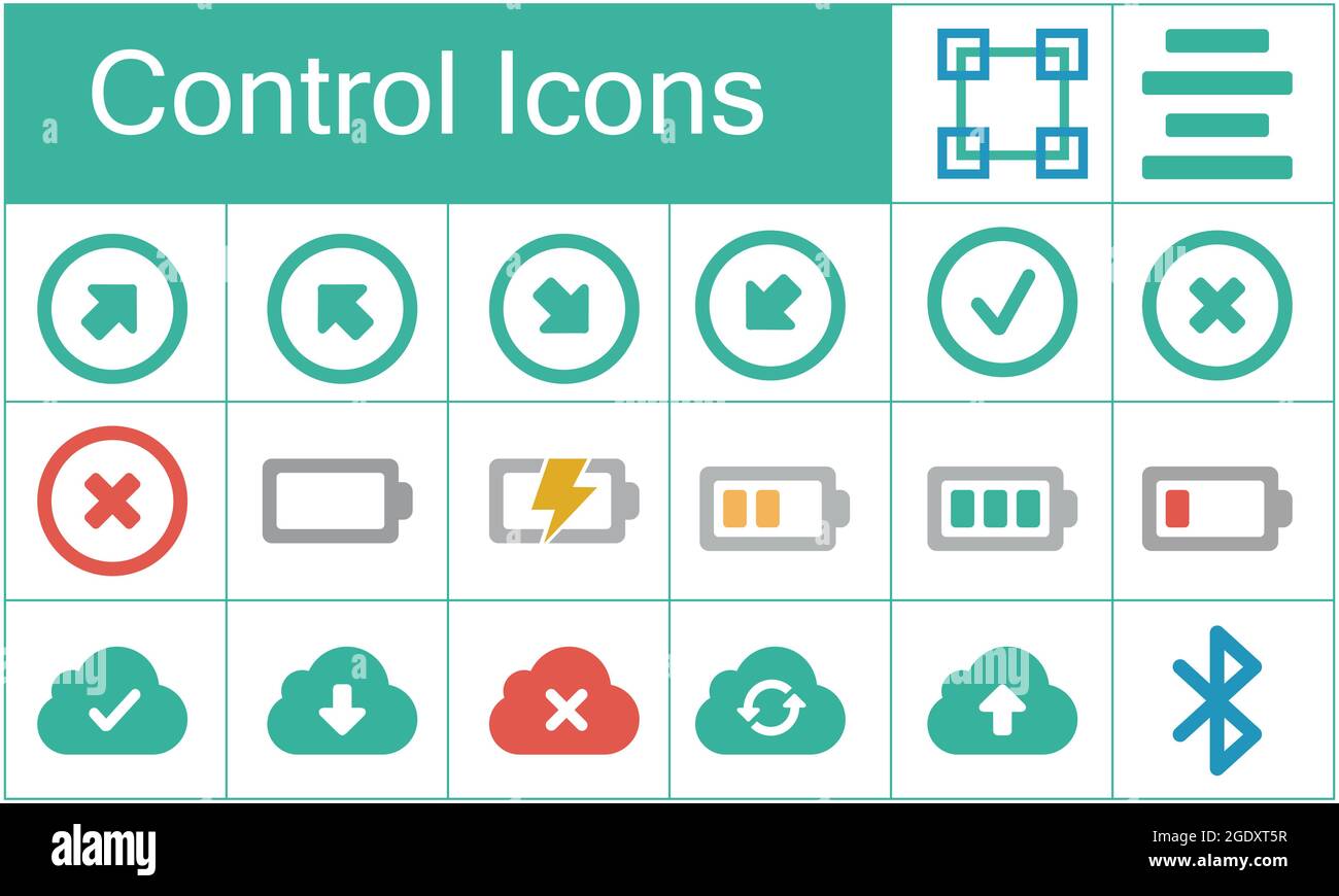 Excellent control icon set for designers in the design of all kinds of ...