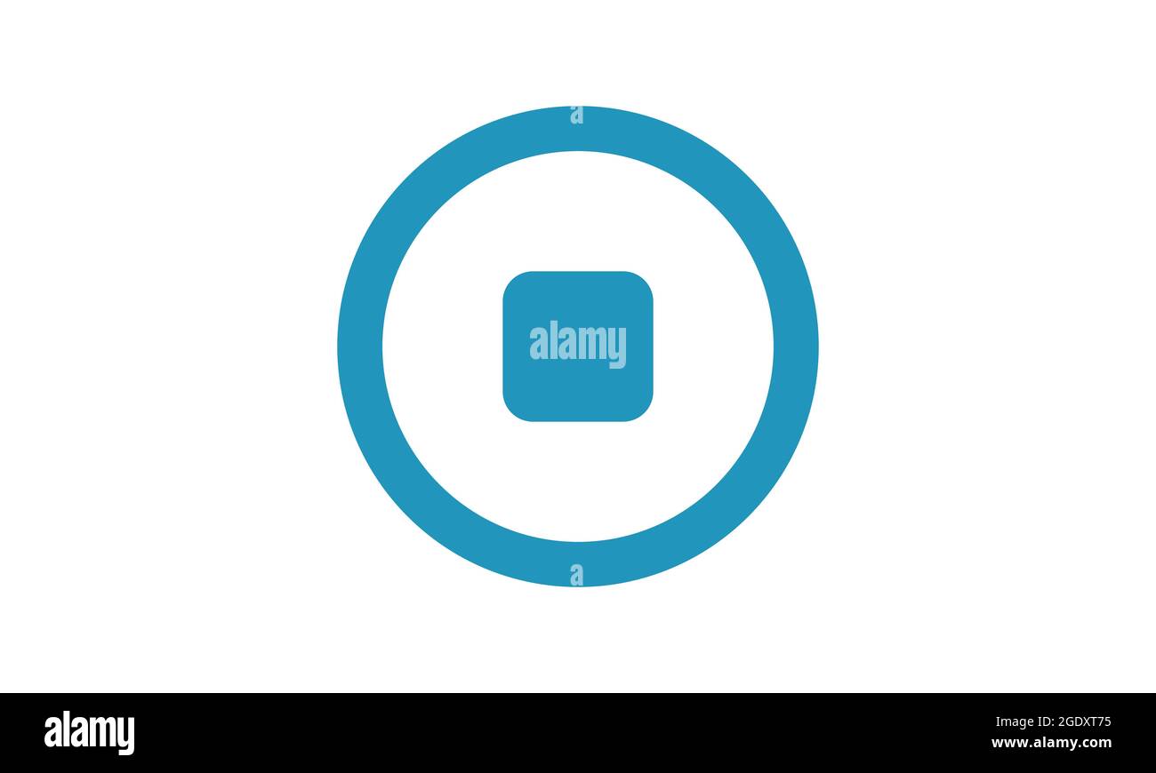 stop button music icon flat style vector illustration Stock Vector