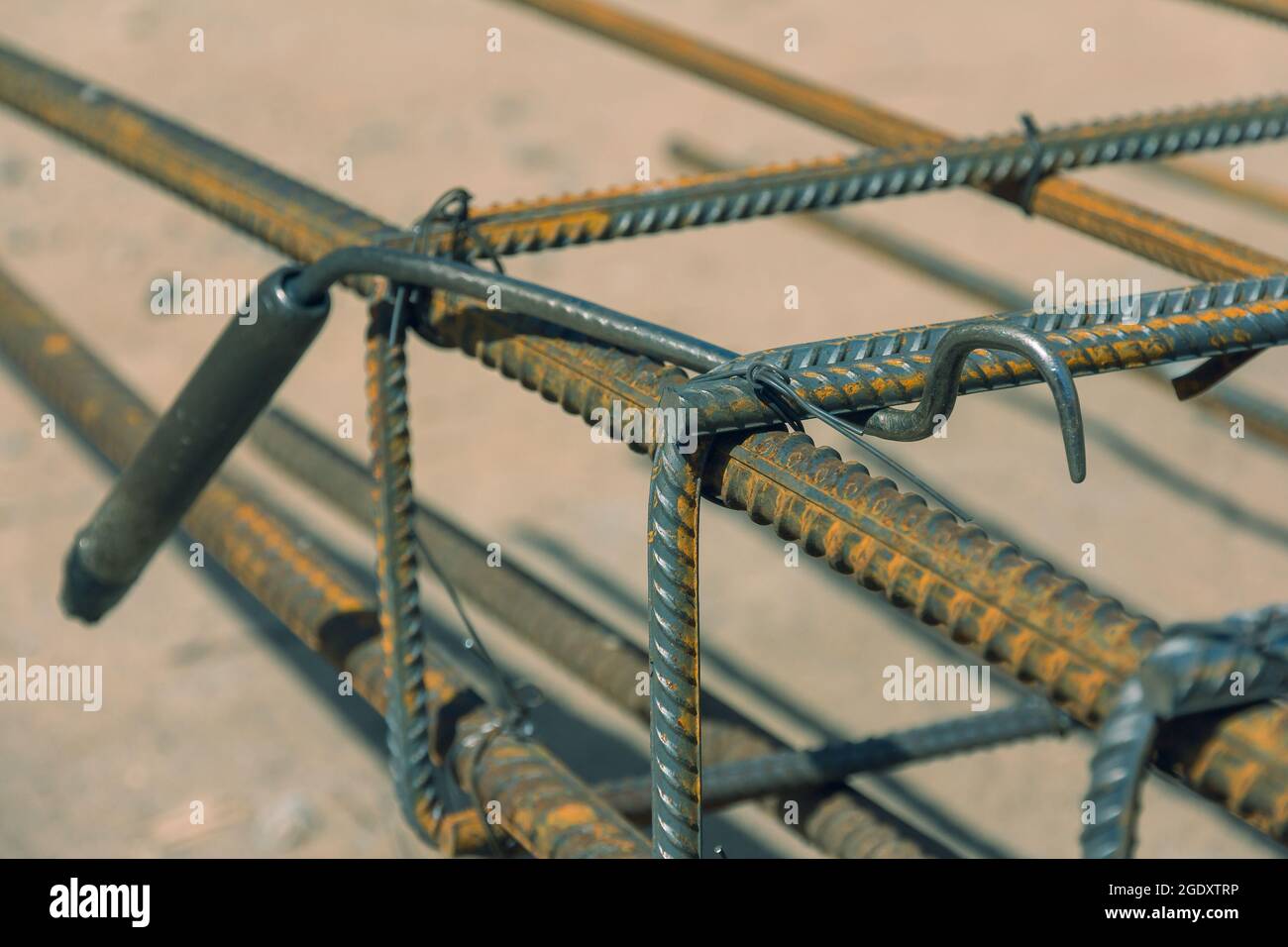 Hook for rebar steel work reinforcement. Rebar tying tool