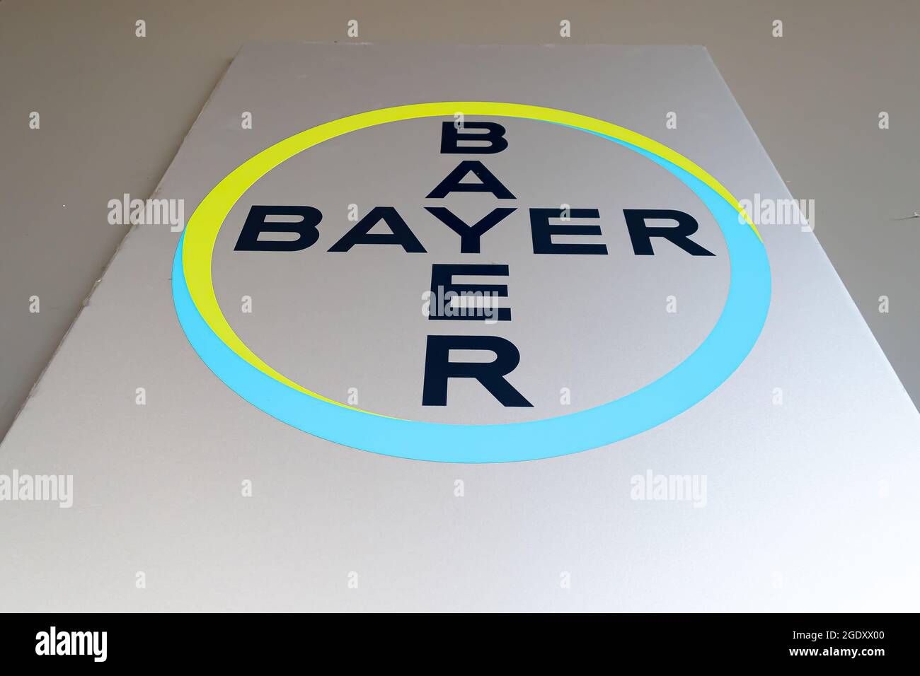 BASEL, SWITZERLAND - MARCH 15, 2020: Bayer AG is a German multinational pharmaceutical and life sciences company and one of the largest pharmaceutical Stock Photo