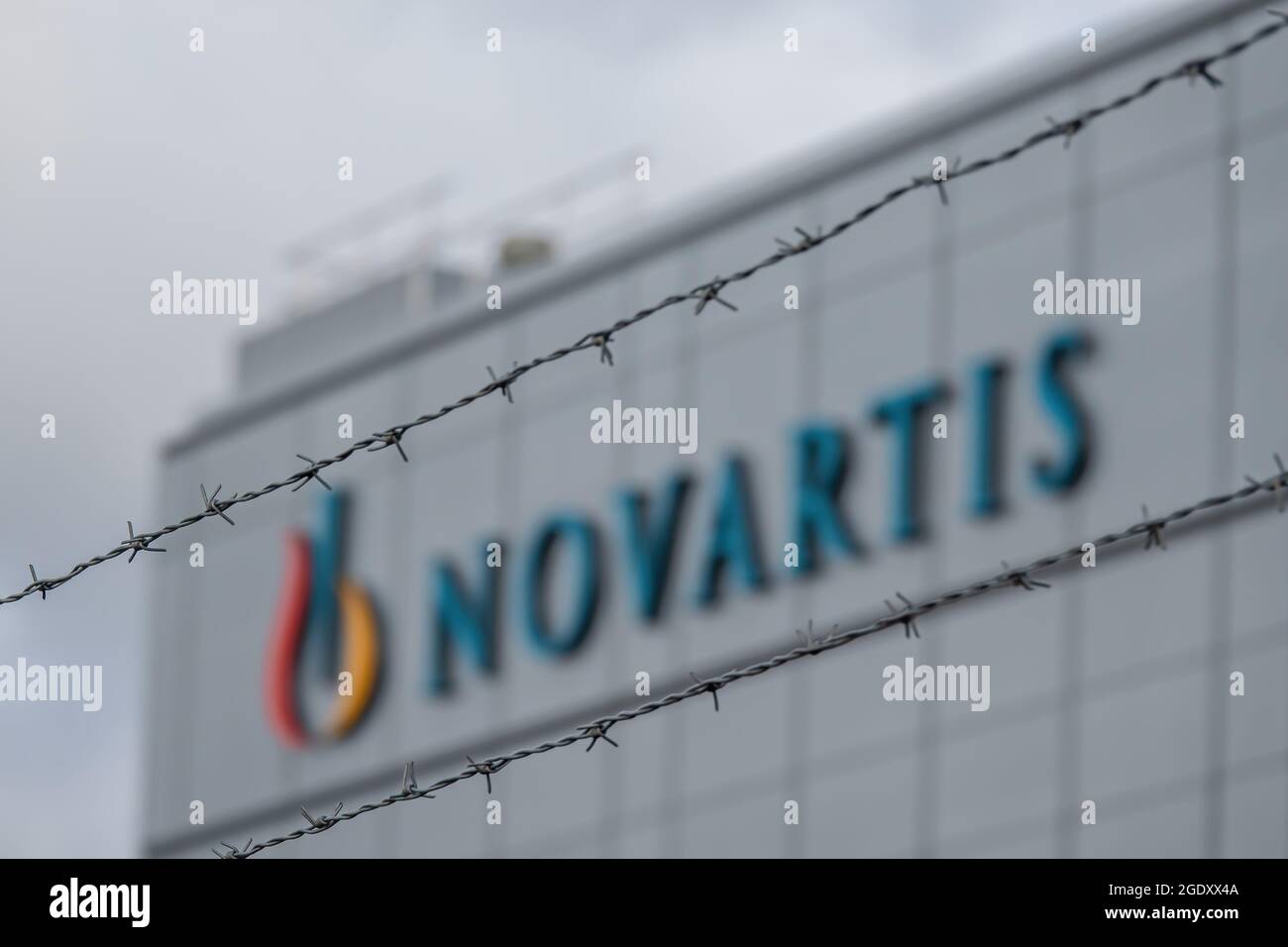STEIN, SWITZERLAND - FEBRUARY 18, 2020: Novartis is the second largest pharmaceutical company in the world. Novartis Pharma in Stein produces new medi Stock Photo